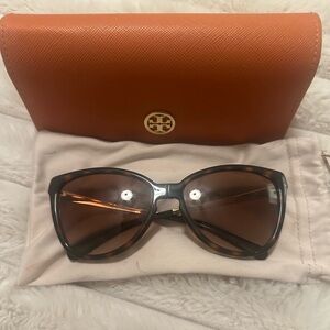 Tory Burch Brown Sunglasses with Orange Case